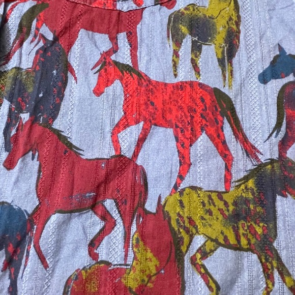 Sundance Womens Sz Med Equestrian Violet Joy Button Up Shirt Western Horse - Picture 7 of 8